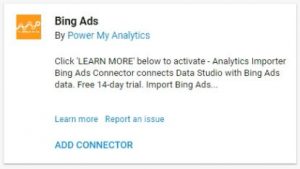 data studio connectors bing ads power my analytics
