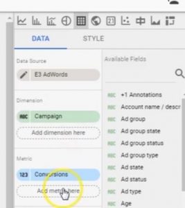 google data analytic tutorial - add new metric